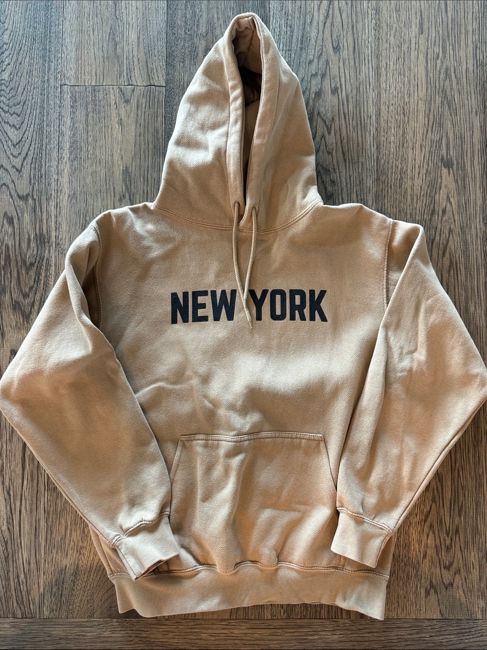 New York Tan Hoodie Sweatshirt - womens Casual Pullover